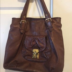 Large leather tote